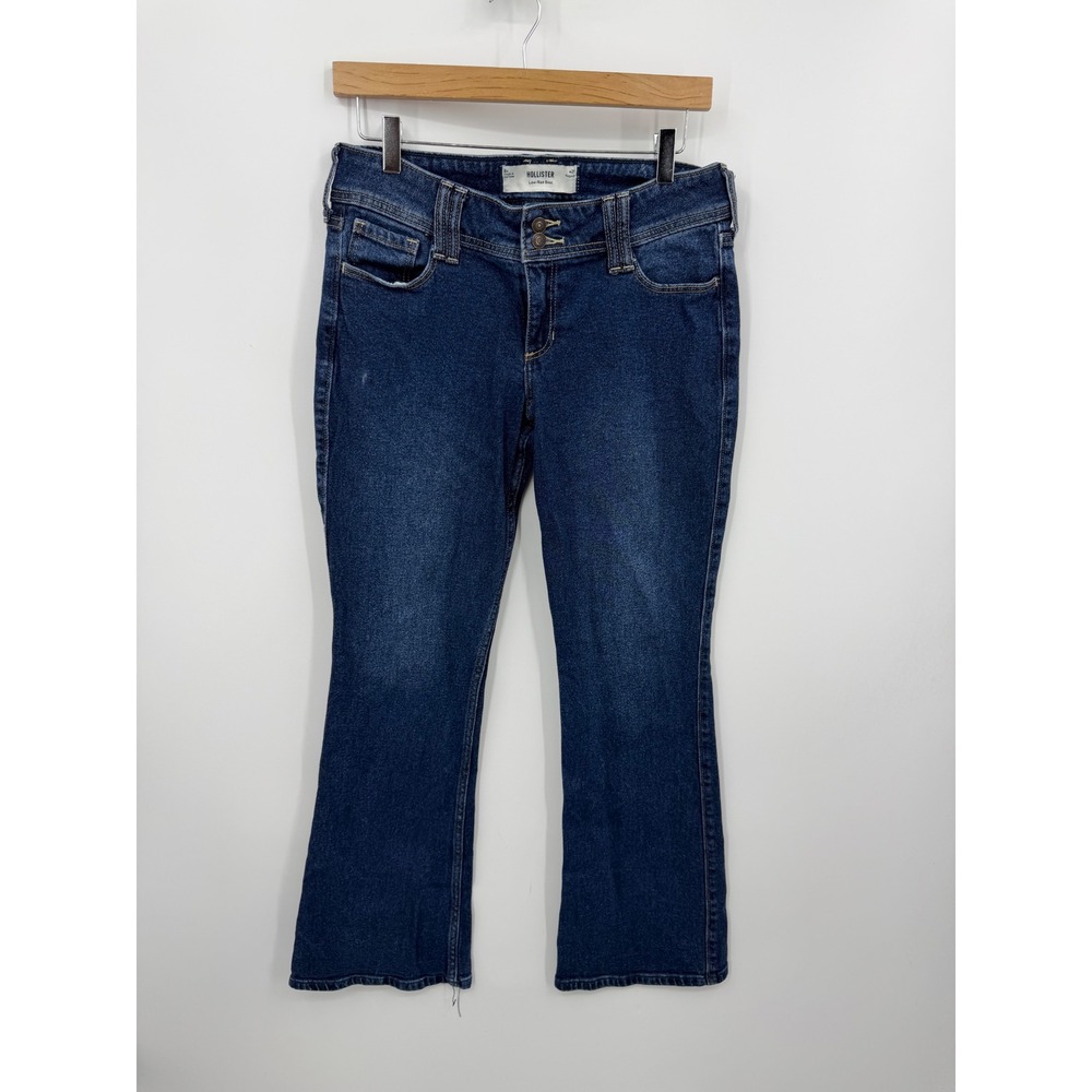 Hollister Low-Rise Boot Jeans Women 8R W29 Dark Wash Denim Flap Pocket
